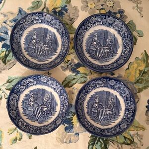 Liberty Blue Berry Bowl Set of 4. Made in England